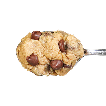Gluten-free chocolate chip cookie dough on a spoon