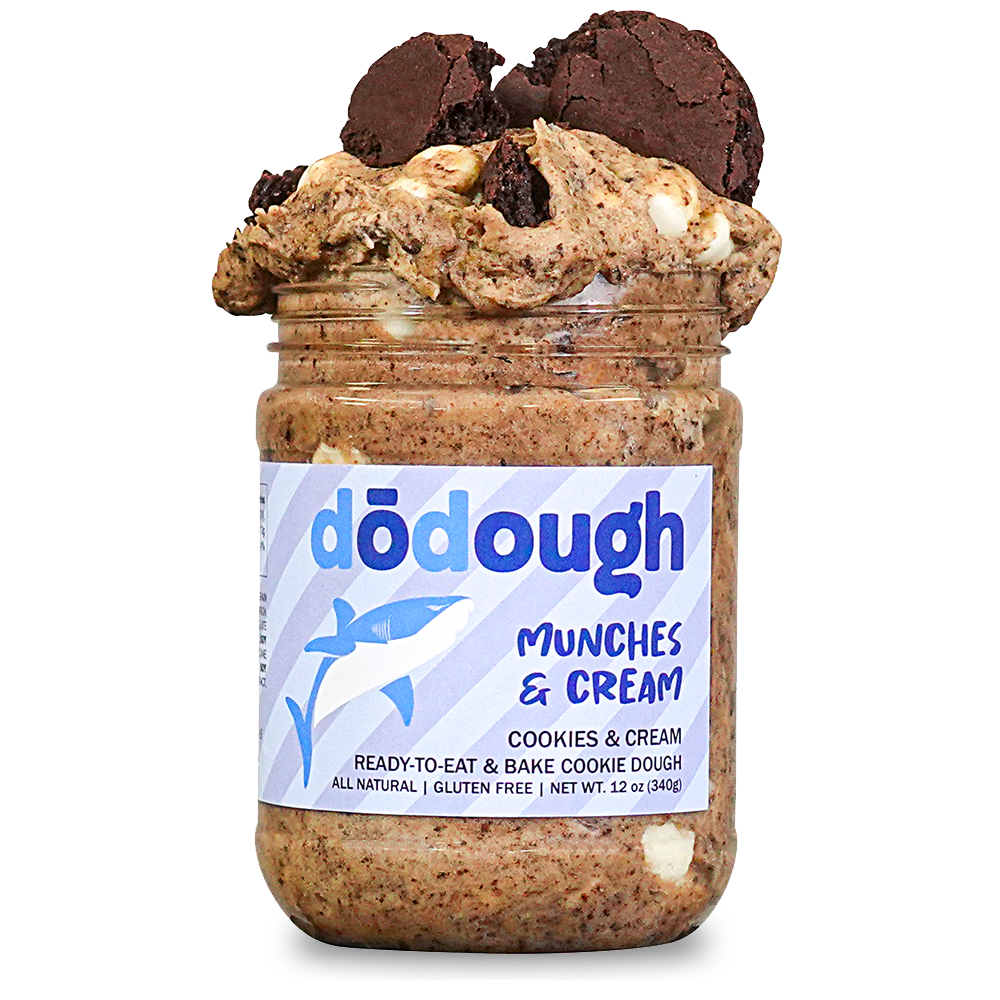 Image of Megalodon Munches Cookies & Cream Cookie Dough in a tub.