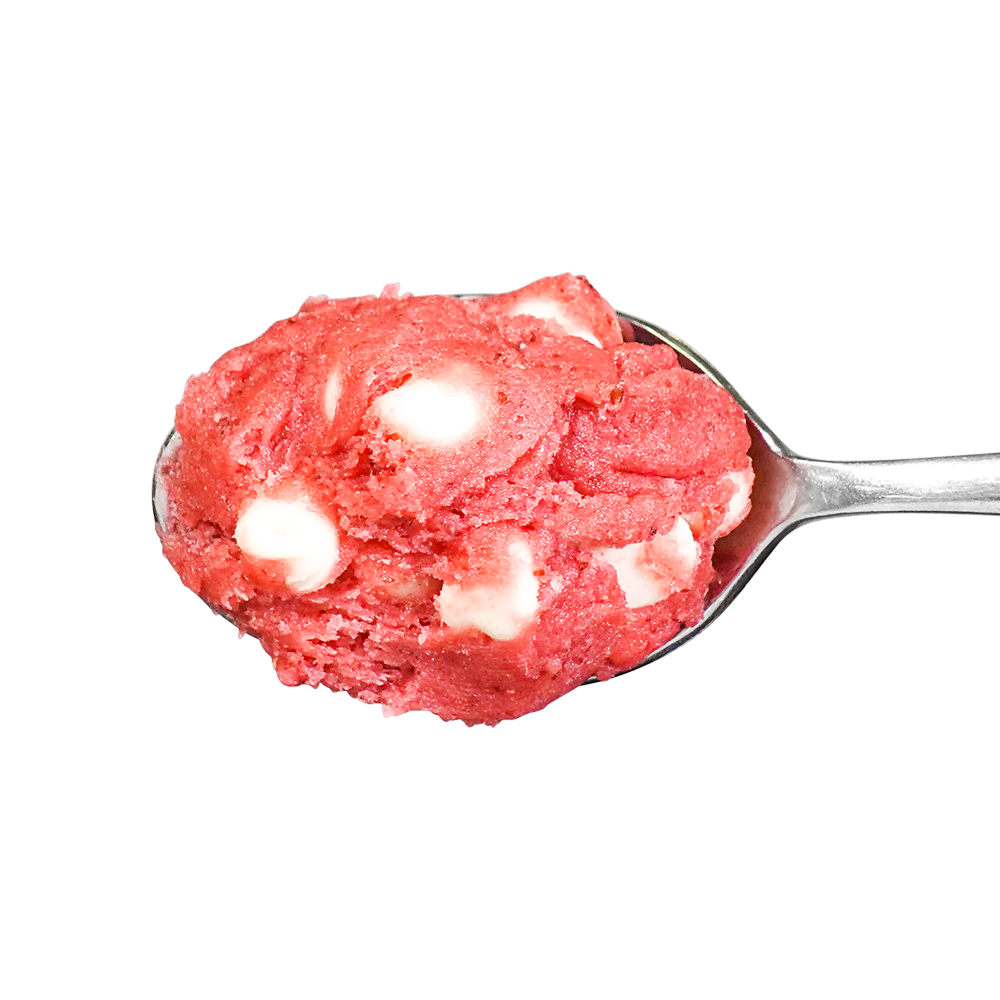 Gluten Free Steller Strawberry Cookie Dough on a Spoon